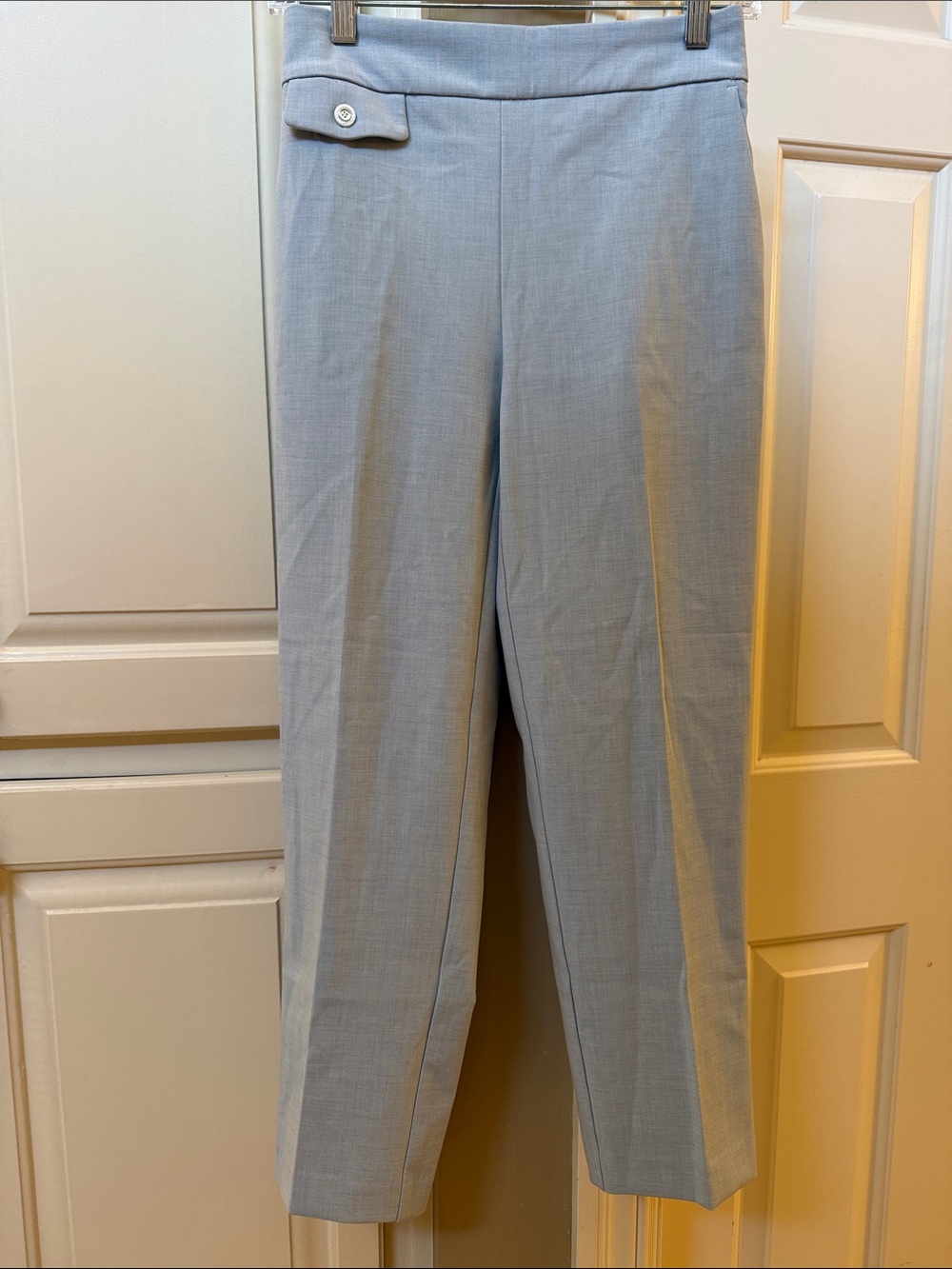 Rachel Zoe Pale Blue Cropped Dress Pants with Button Tab